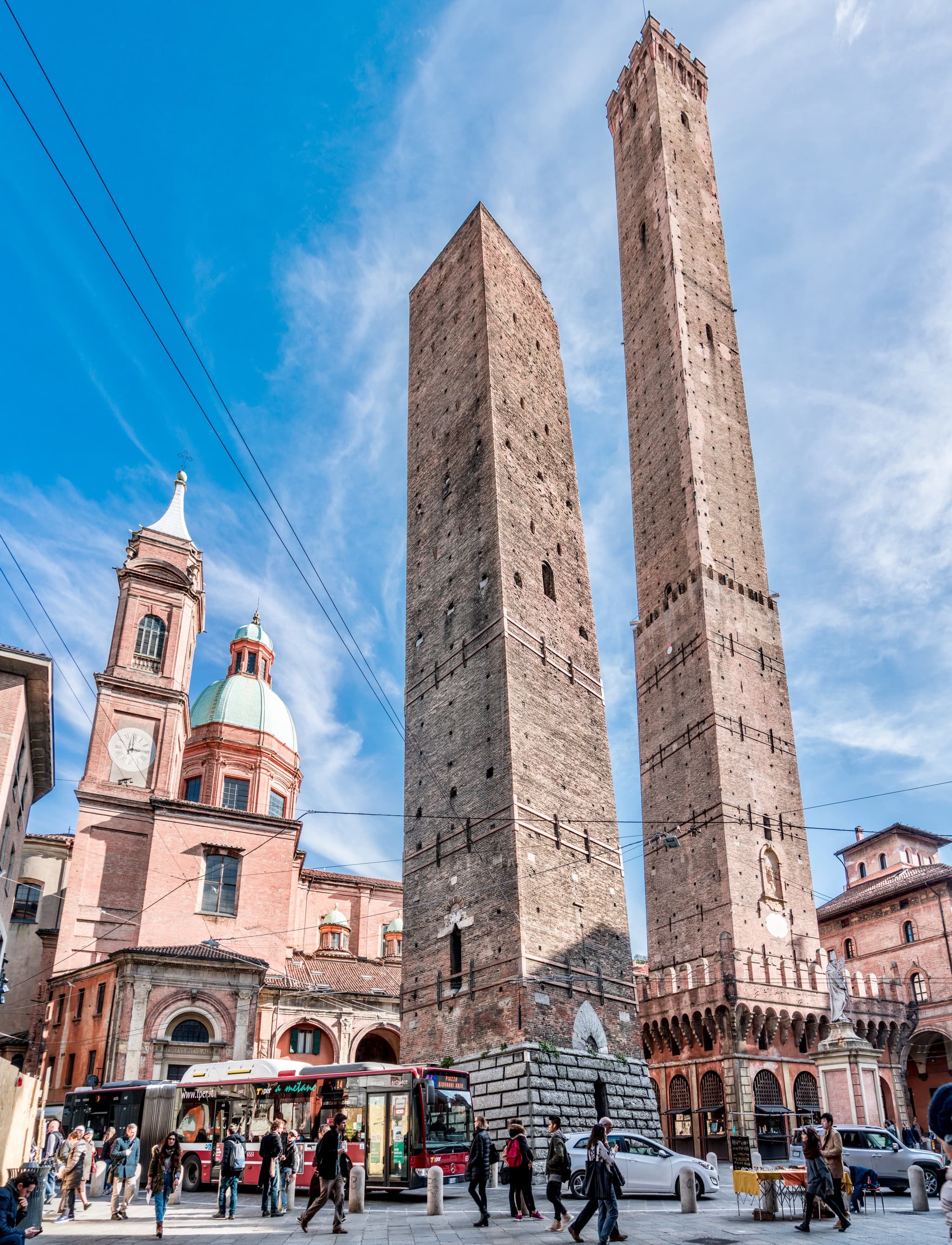 Two Towers of Bologna rising above the historic city center.