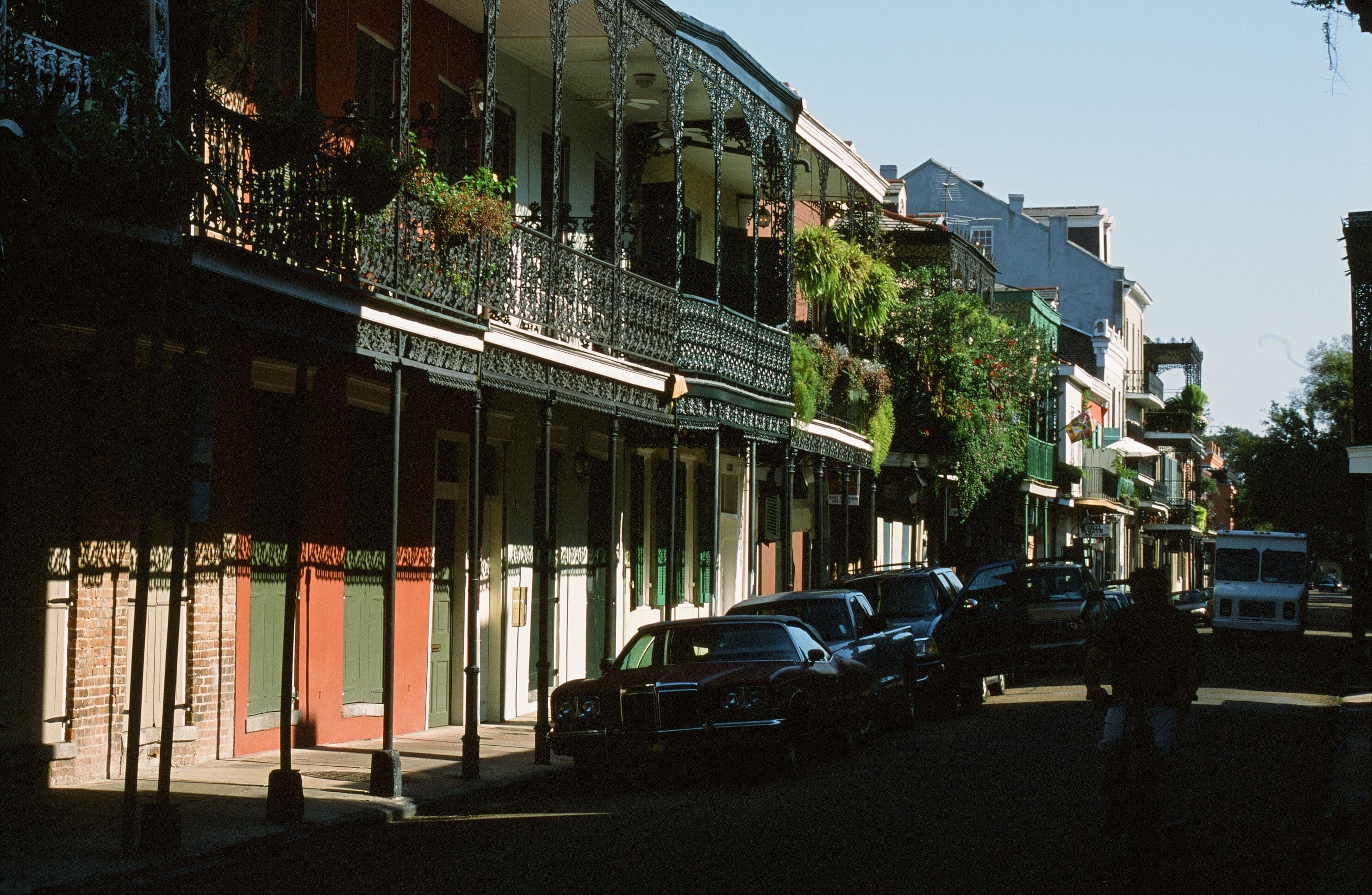French Quarter architecture and balconies in New Orleans.