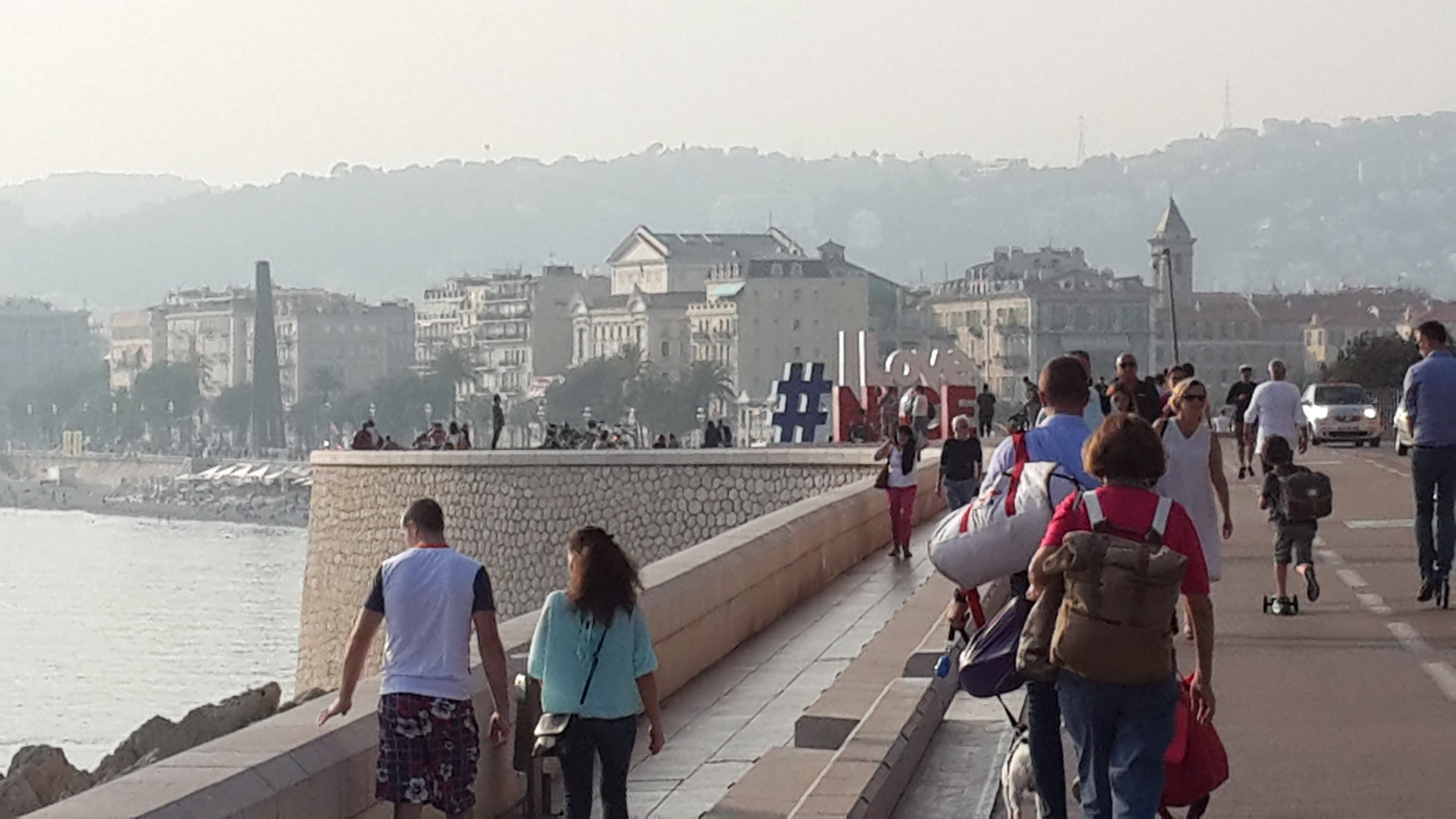 Nice coastline with blue water and the promenade.