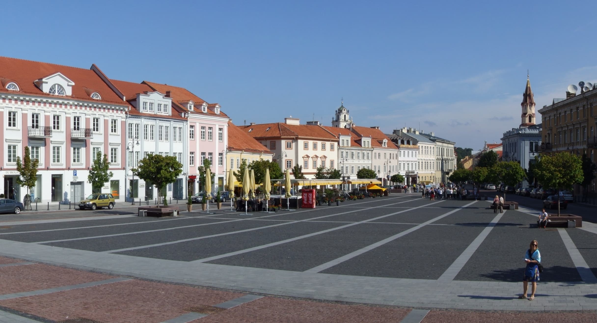 Historic old town of Vilnius with baroque architecture and church spires.
