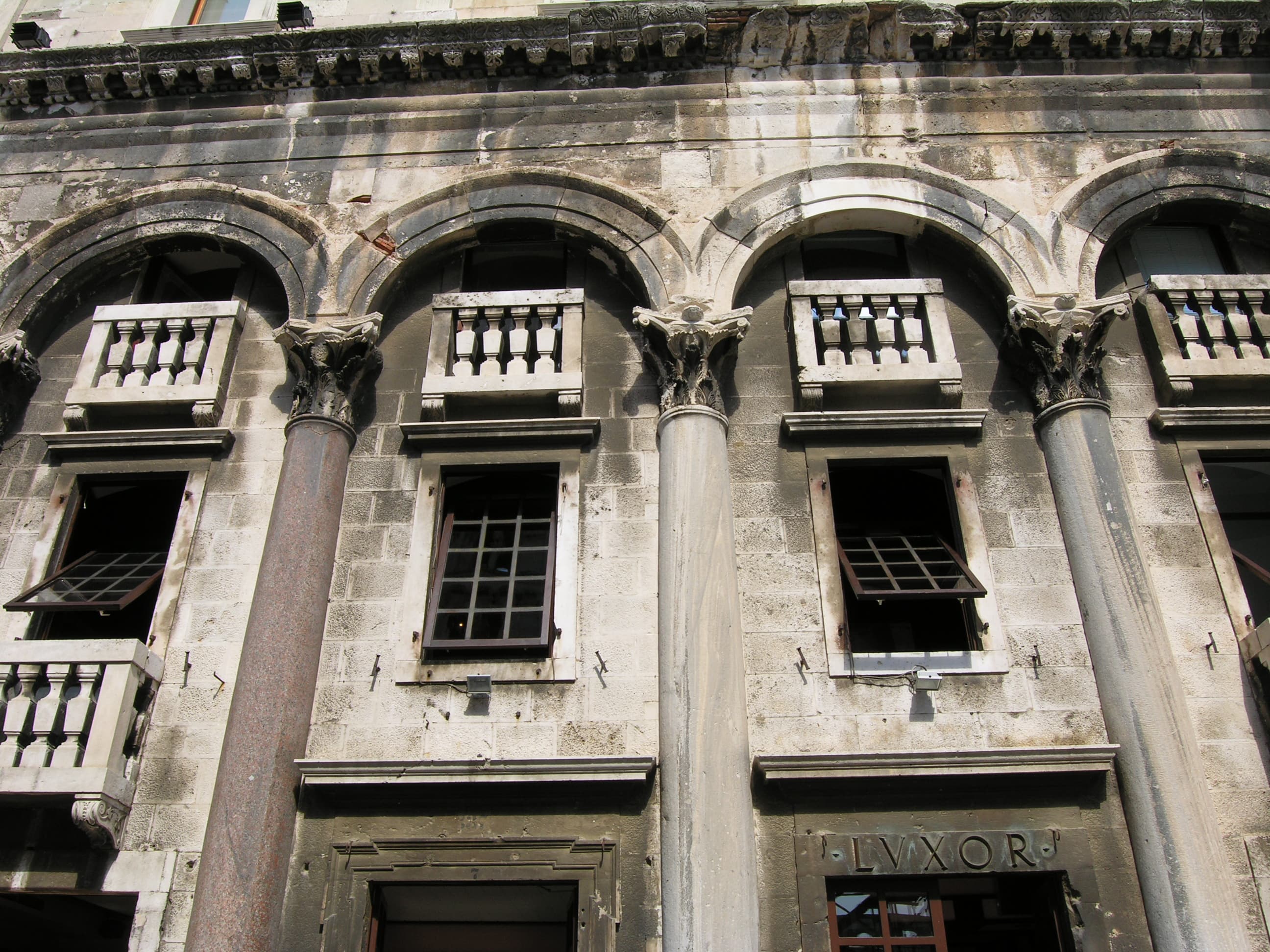 Diocletian's Palace in Split with Roman architecture and historic buildings.